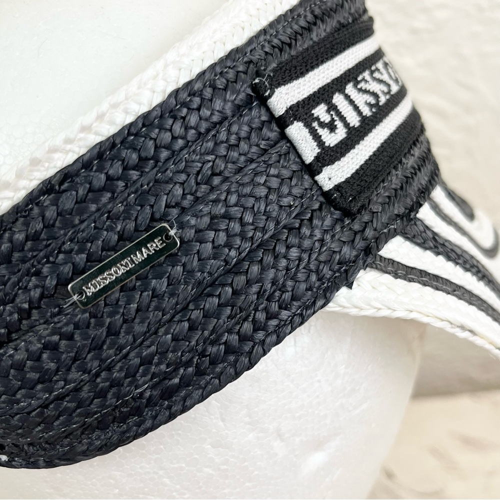 Missoni Mare Beach Hat Visor Woven Black White One Size - Picture 4 of 10